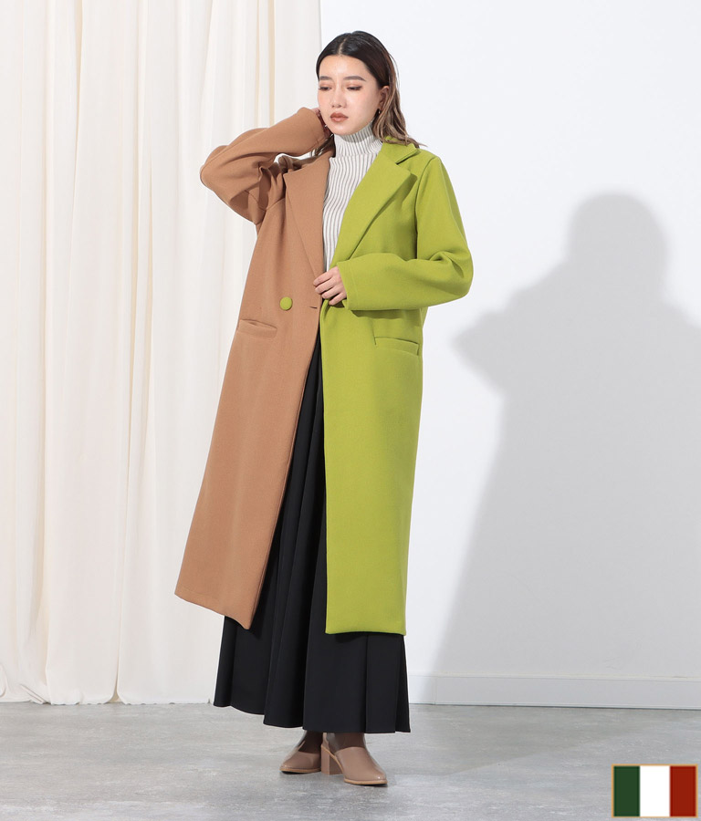 バイカラーロングコート アウター コート ジャケット コート トレンチコート ロングコート Settimissimo レディース ファッション通販anapオンライン