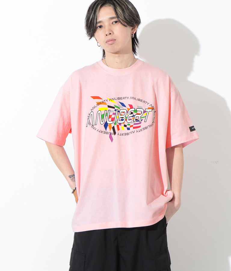 カラーフラッグプリントロゴTシャツ【ユニセックス】
