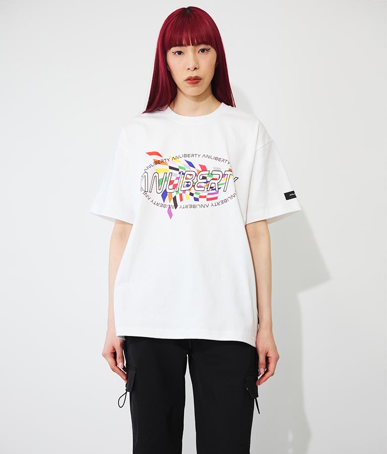 カラーフラッグプリントロゴTシャツ【ユニセックス】