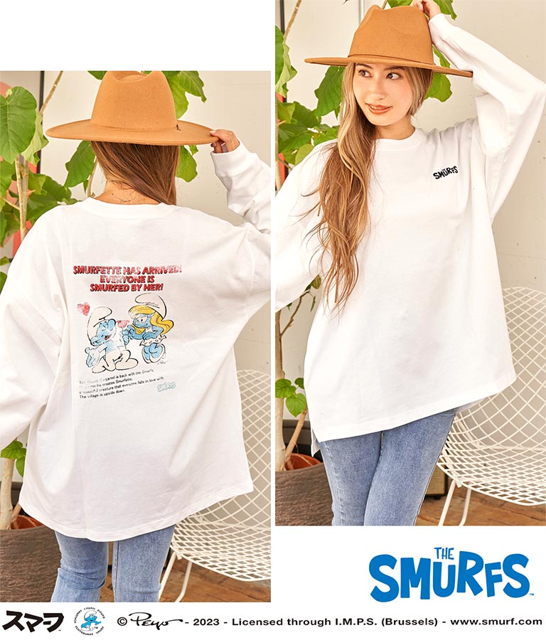 SMURFS LOVEグラフィックロングTシャツ