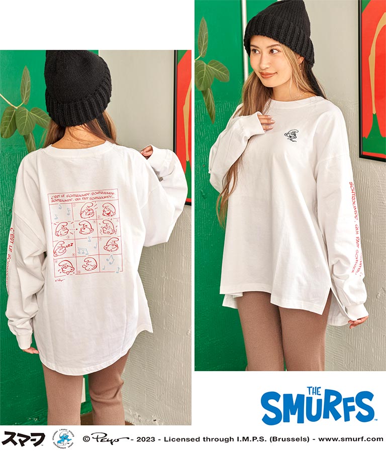SMURFS アメコミグラフィックロングTシャツ