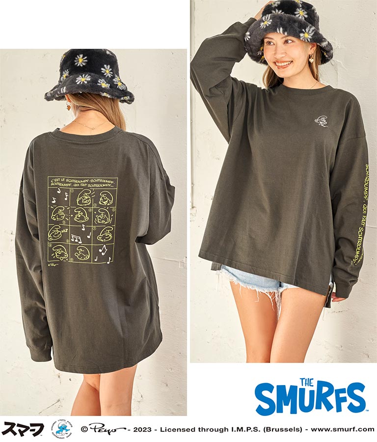 SMURFS アメコミグラフィックロングTシャツ