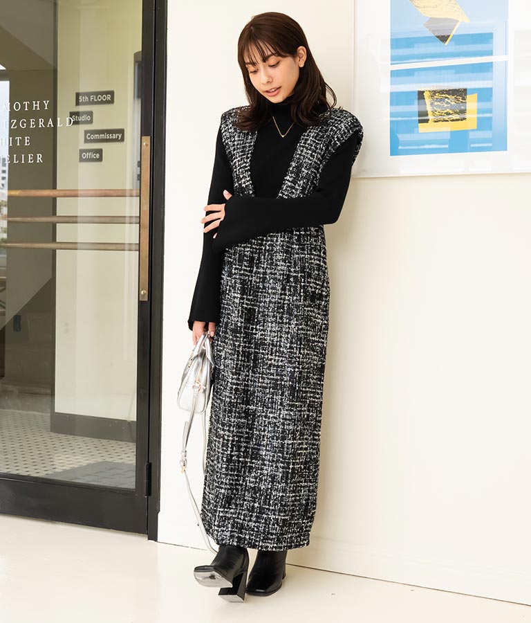 ツイードジャンパースカート(ワンピース・ドレス/ロングワンピ) CHILLE レディースファッション通販ANAPオンライン