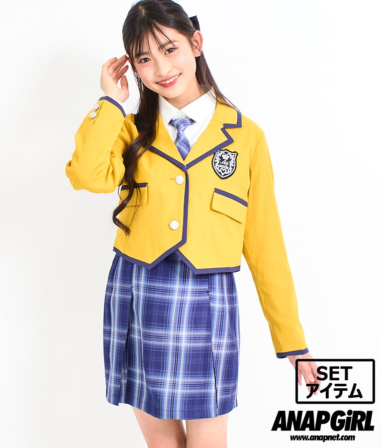 ANAP GIRL アナップ ガール 女の子 ANAP GIRL フォーマル 4点セット 卒服 スカート ジャケット・ブルゾン イエロー系 S(145〜155cm)
