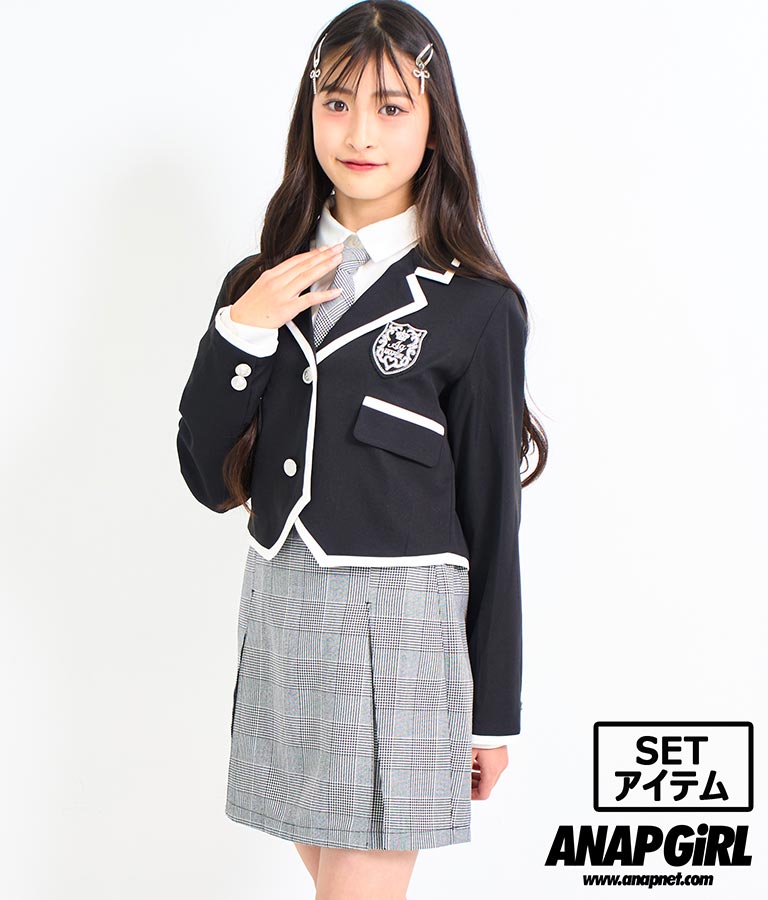 ANAP GIRL アナップ ガール 女の子 ANAP GIRL フォーマル 4点セット 卒服 スカート ジャケット・ブルゾン ブラック系 S(145〜155cm)